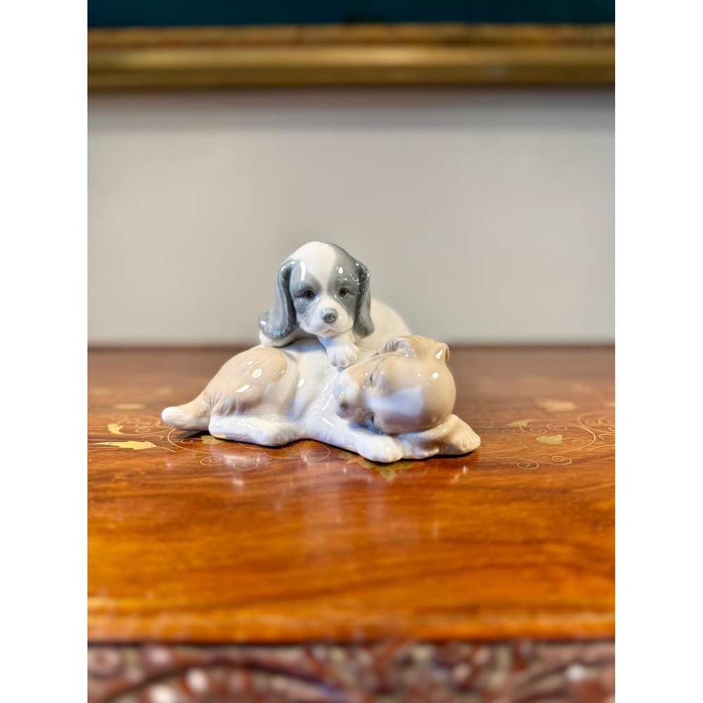 Vintage NAO by Lladró Spaniel Puppy Figurine • Spanish Porcelain Dog Sculpture